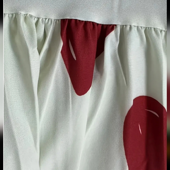 White and Red 3/4 sleeve Crew Neck Sundress - Picture 2 of 6